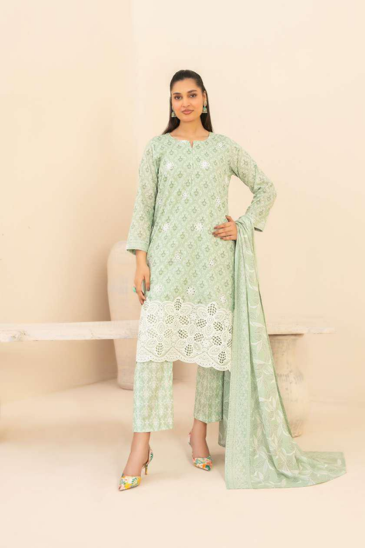 Marin by Tawakkal Fabrics | Embroidered Printed Lawn 3 Piece Unstitched Suit D-7