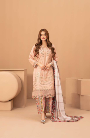 Lillia by Shahid Tawakkal | Fancy Embroidered Lawn 3 Piece Unstitched Suit D-7