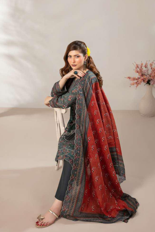Mamora by Tawakkal Fabrics | Embroidered Digital Printed Lawn 3 Piece Unstitched Suit D-7