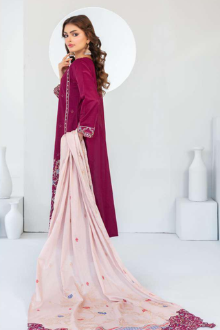 Abdar by Tawakkal | Embroidered Lawn 3 Piece Unstitched Suit D-5