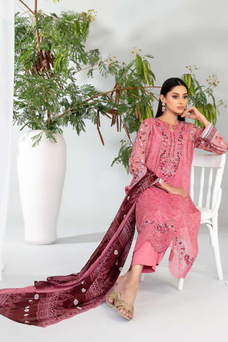 Teyana by Tawakkal Fabrics | Embroidered Digital Printed Lawn 3 Piece Unstitched Suit D-1