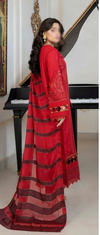 SHAB O ROZ EMB JACQUARD LAWN UN STITCHED 3 PCS JOHRA 869