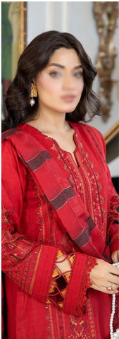 SHAB O ROZ EMB JACQUARD LAWN UN STITCHED 3 PCS JOHRA 869