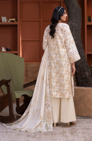 Sanam Saeed Premium | Embroidered Lawn 3 Piece Unstitched Suit D-8