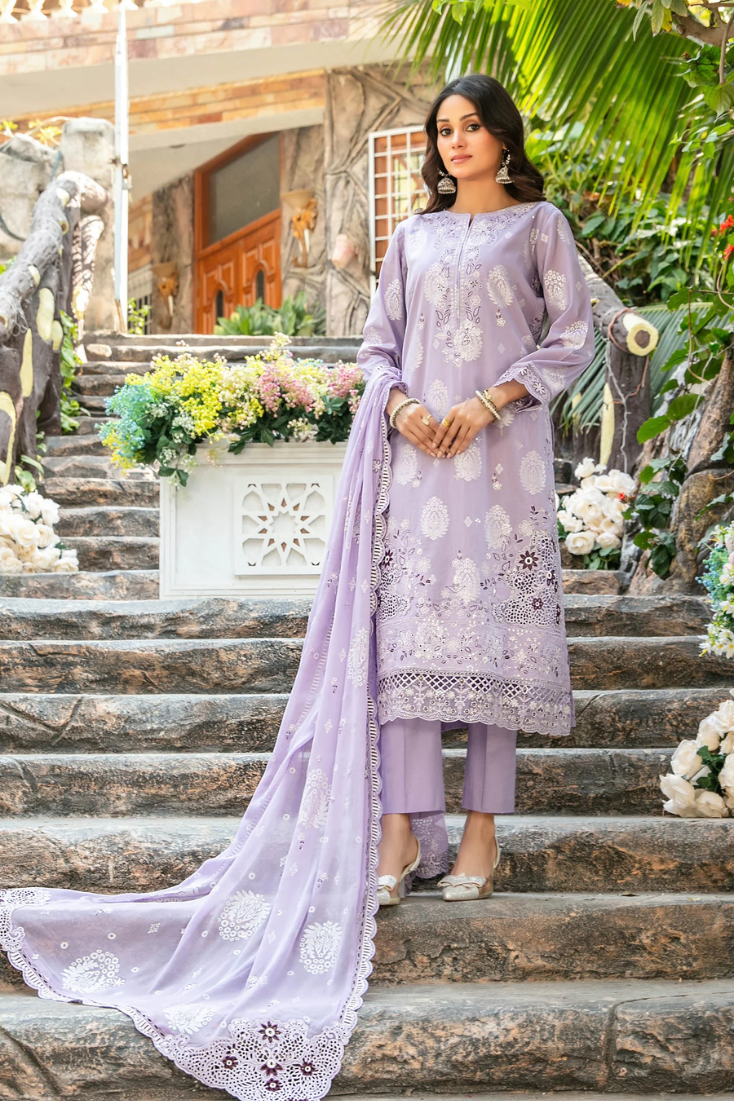 Zindagi by Tawakkal | Embroidered Broshia Lawn 3 Piece Unstitched Suit D-6