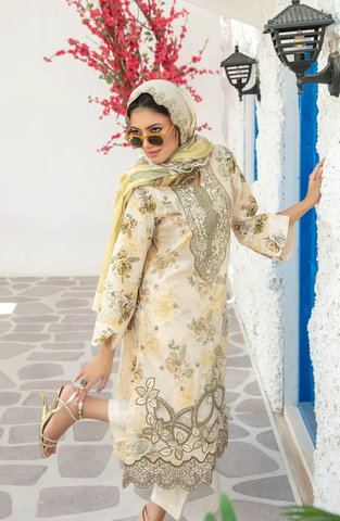 Parizah by Tawakkal | Embroidered Lawn 3 Piece Unstitched Suit D-6