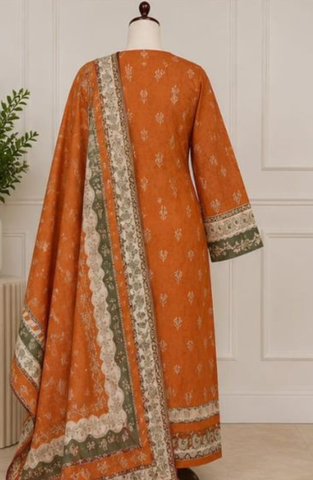 Bin Saeed | Printed Lawn 3 Piece Stitched Suit D-7