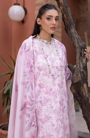 Sanam Saeed Premium | Embroidered Lawn 3 Piece Unstitched Suit D-9