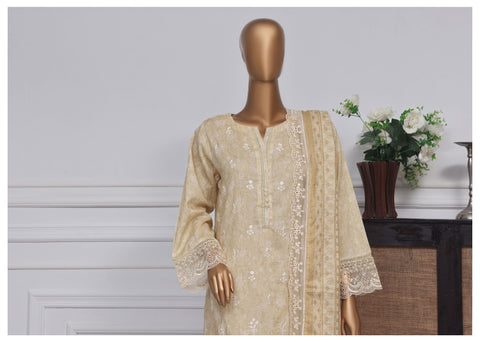 Amyrah Festive Embroidered Lawn 3 Pcs Coll:2025 Sadabahar  D-06 Fawn