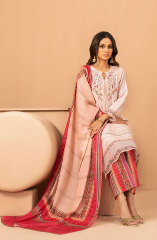 Lillia by Shahid Tawakkal | Fancy Embroidered Lawn 3 Piece Unstitched Suit D-8