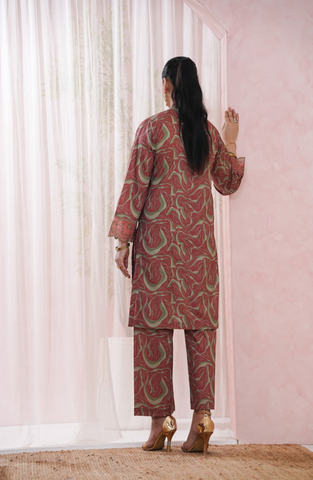 AIRA by Aizal | Festive Embroidered & Printed Lawn 2 Piece Stitched Suit D-2
