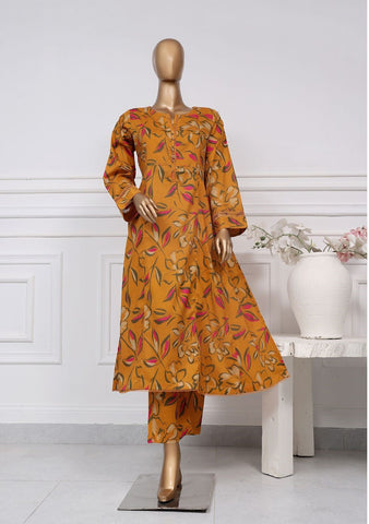 Sadabahar Peplum 2 Pieces Printed Lawn Stitched  Coll2025 D-06 YELLOW