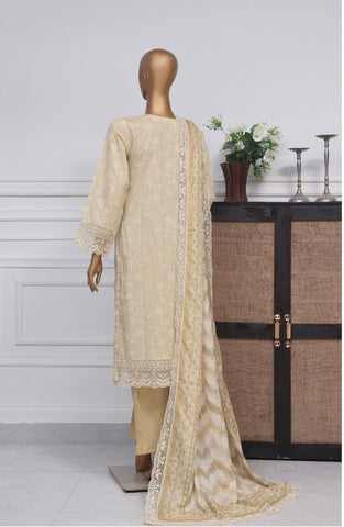 Amyrah Festive Embroidered Lawn 3 Pcs Coll:2025 Sadabahar  D-06 Fawn