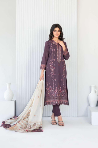 Abdar by Tawakkal | Embroidered Lawn 3 Piece Unstitched Suit D-7