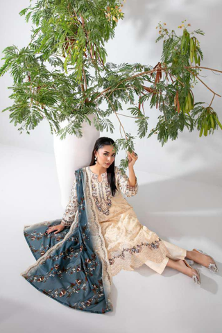 Teyana by Tawakkal Fabrics | Embroidered Digital Printed Lawn 3 Piece Unstitched Suit D-2