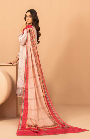 Lillia by Shahid Tawakkal | Fancy Embroidered Lawn 3 Piece Unstitched Suit D-8