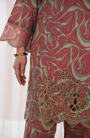 AIRA by Aizal | Festive Embroidered & Printed Lawn 2 Piece Stitched Suit D-2