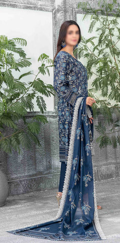 Sameeha Emb Paste Print Cutwork Dupatta By Tawakkal Fab D-1922