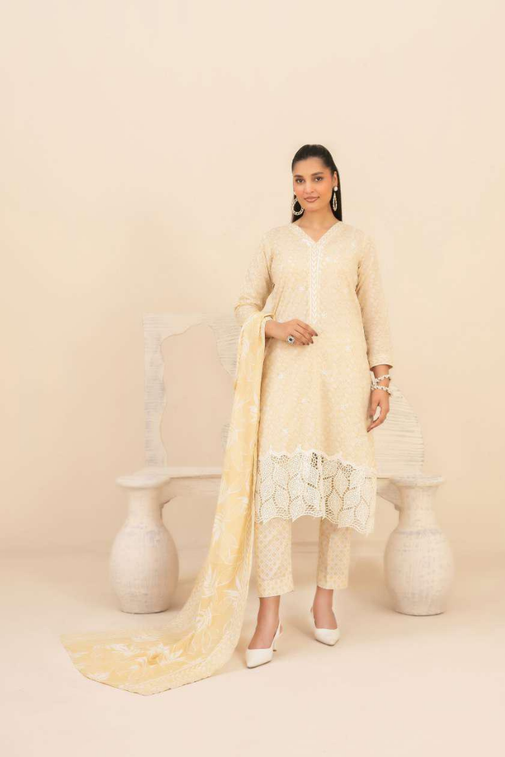Marin by Tawakkal Fabrics | Embroidered Printed Lawn 3 Piece Unstitched Suit D-9