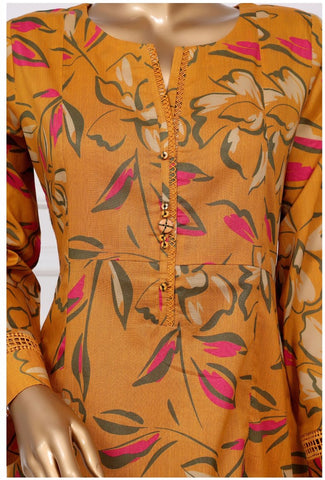 Sadabahar Peplum 2 Pieces Printed Lawn Stitched  Coll2025 D-06 YELLOW