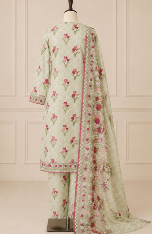 Bin Saeed | Printed Lawn 3 Piece Stitched Suit D-8