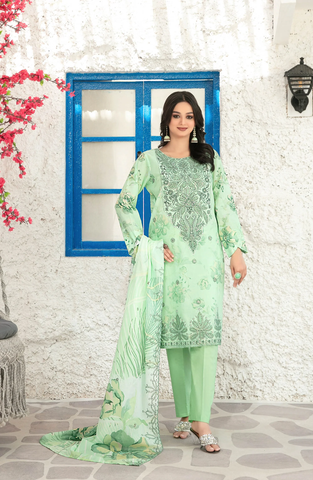 Parizah by Tawakkal | Embroidered Lawn 3 Piece Unstitched Suit D-7