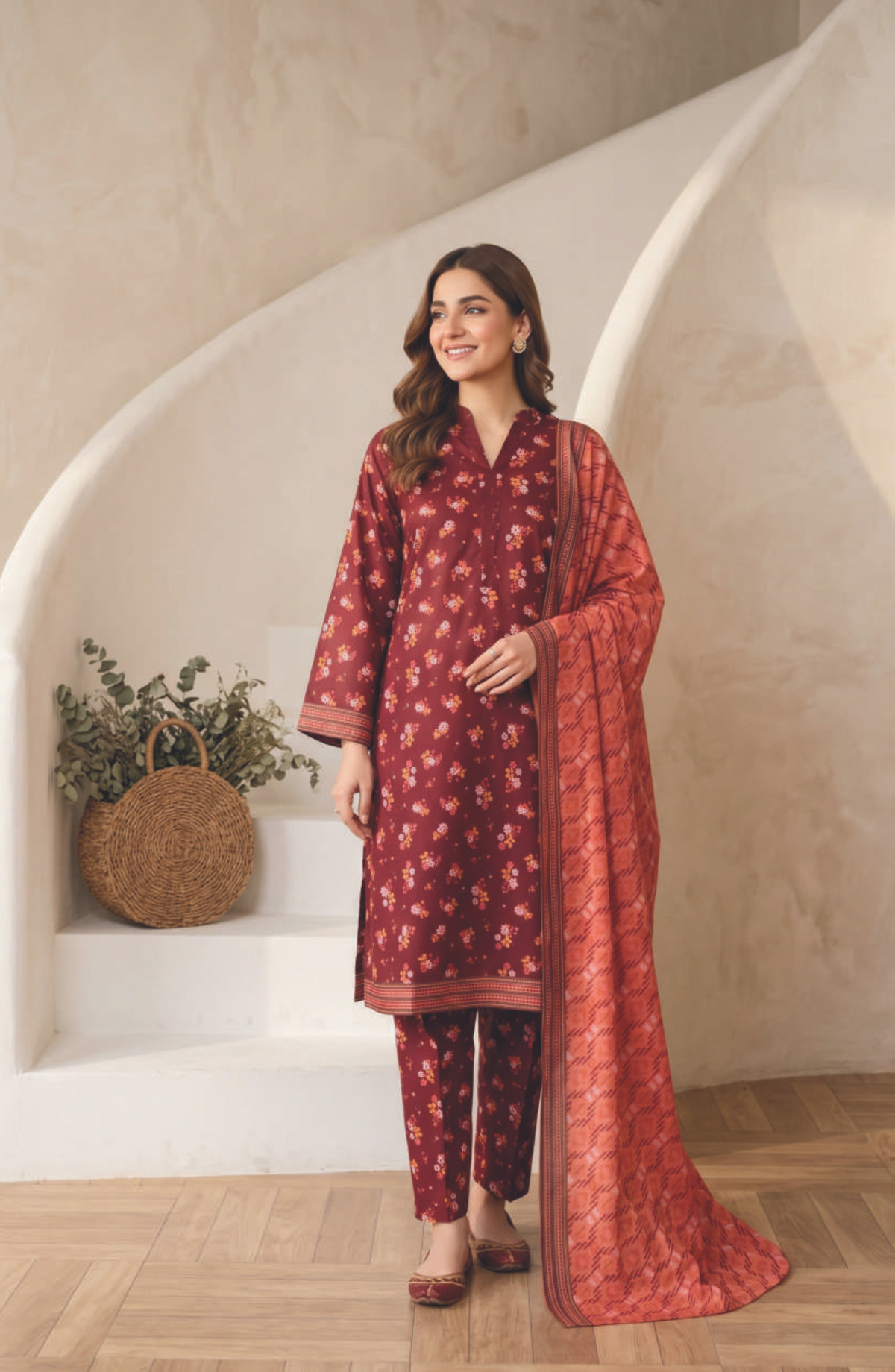 AREEMAN V1 by Shahid Tawakkal | Rotary Printed Lawn 3 Piece Stitched Suit D-1