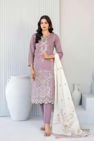 Abdar by Tawakkal | Embroidered Lawn 3 Piece Unstitched Suit D-10