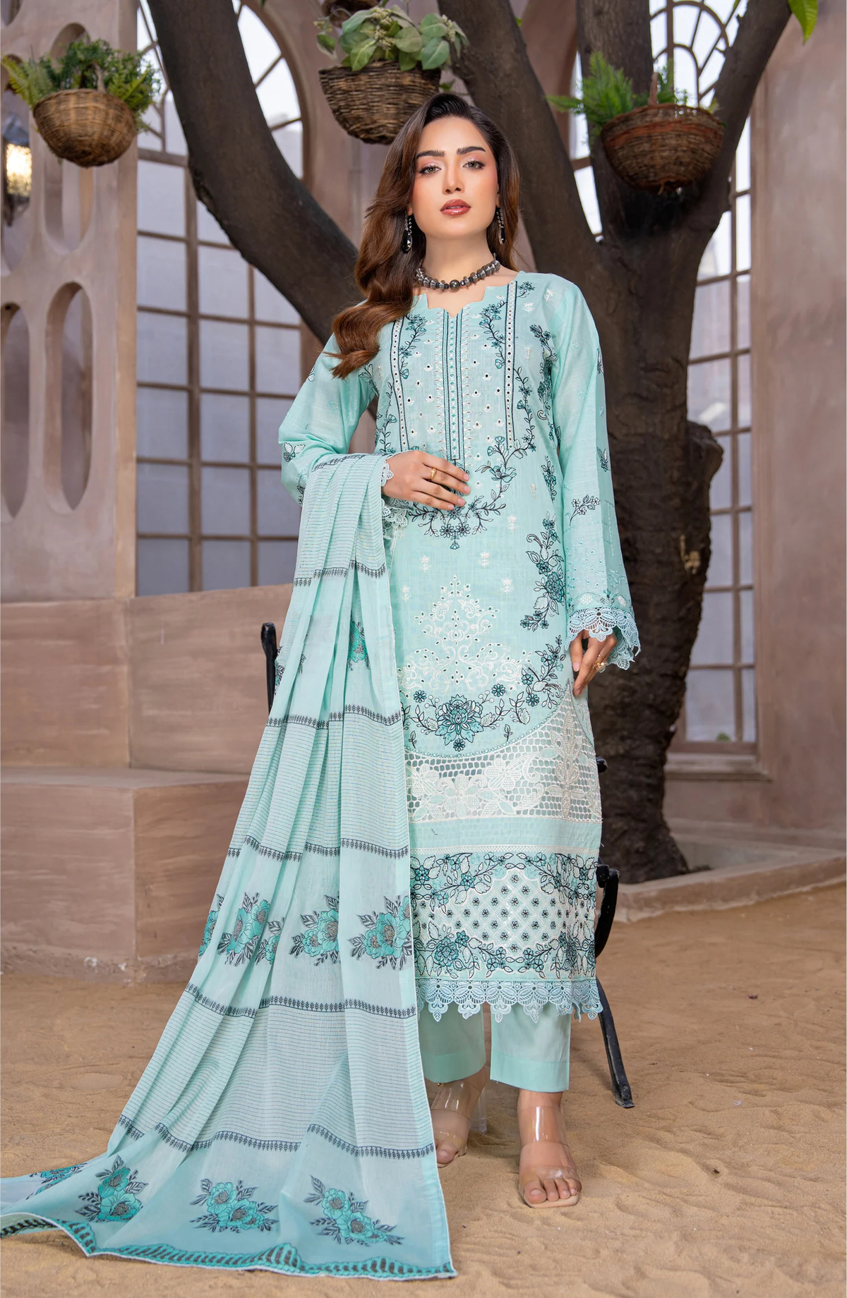 Sehar by Riaz Arts Embroidered Lawn Unstitched 3 Piece Suit Summer Collection D-1