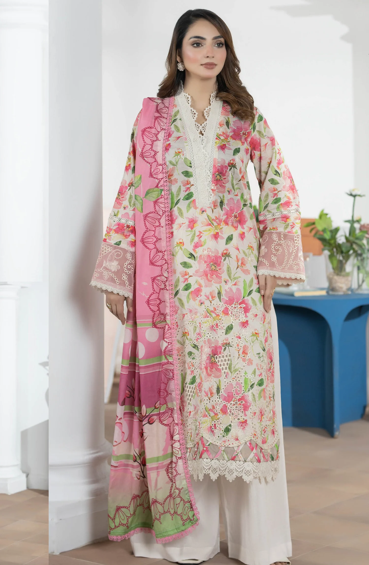 Hayat by Johra Printed & Embroidered Lawn Unstitched 3 Piece Suit D-1