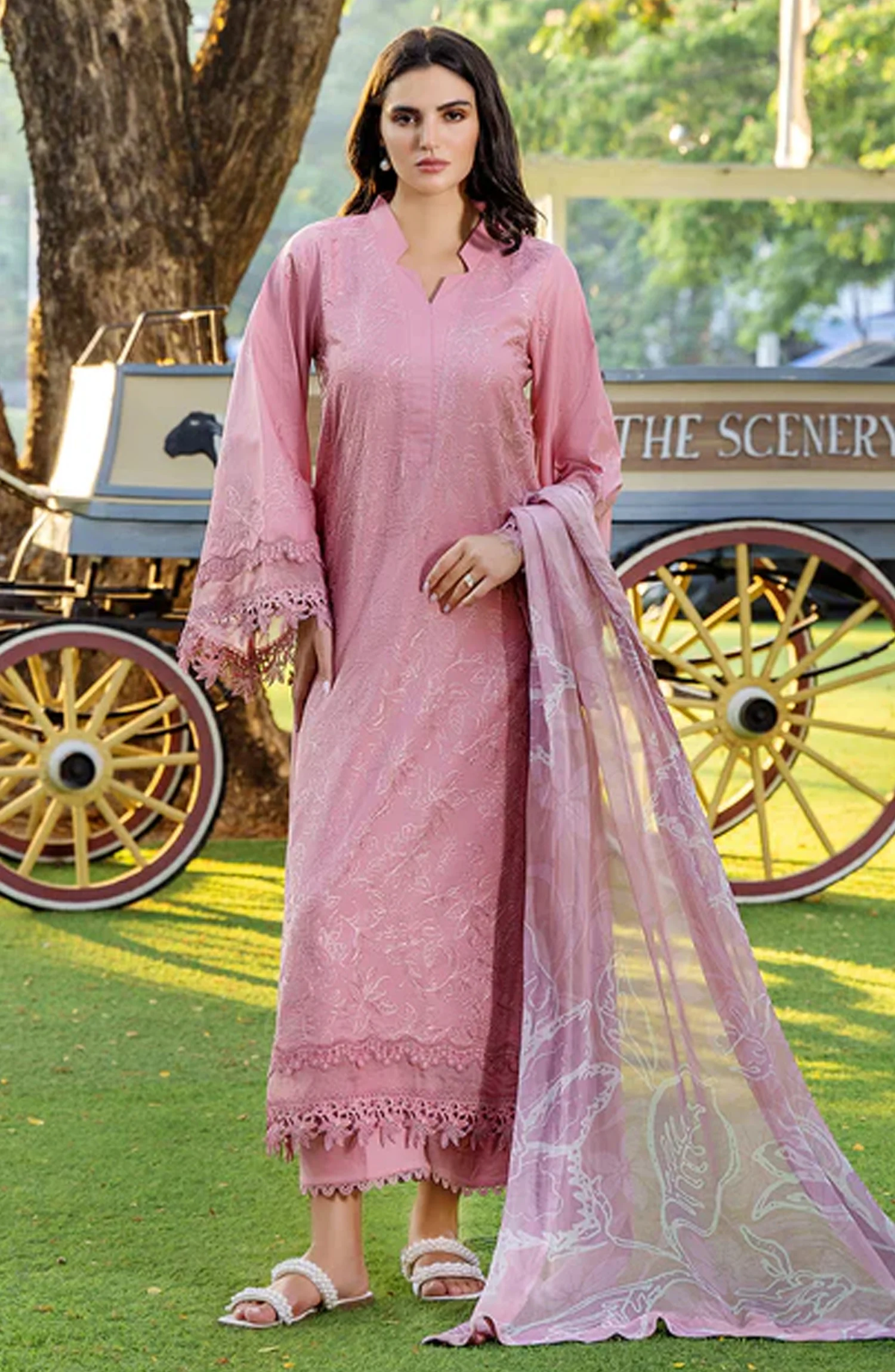 Sole by Sanam Saeed | Embroidered Lawn 3 Piece Unstitched Suit D-1