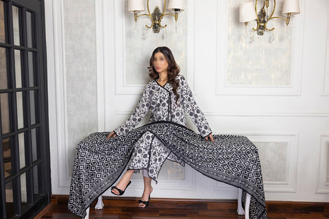 Black & White Vol3 Salina Digital Print Un Stitched 3 Pcs By Regalia Textile D-1