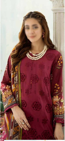 Maya Un Stitched 3 Pics  Chikankari Digital Print Lawn Coll2025 JH942