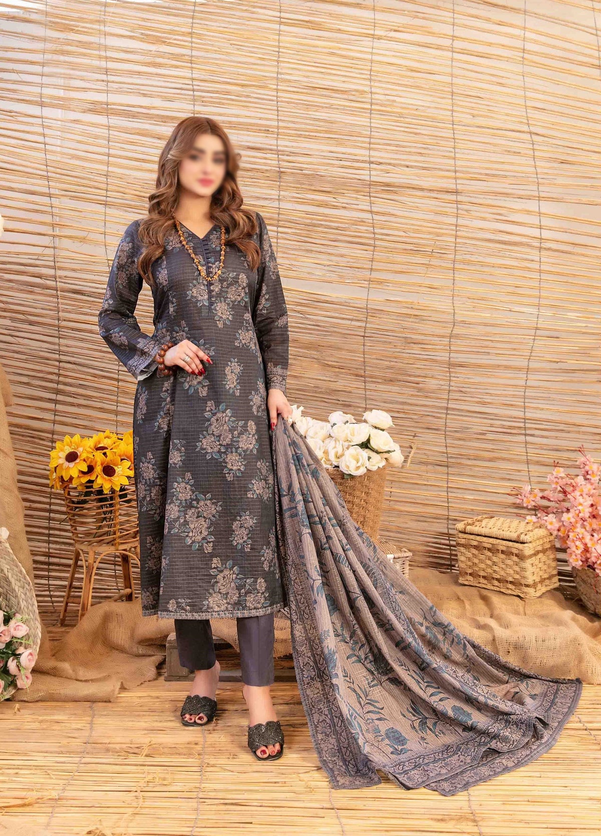 Mylah Lawn Slub Digital Print Un Stitched By Tawakkal Fab D-2021
