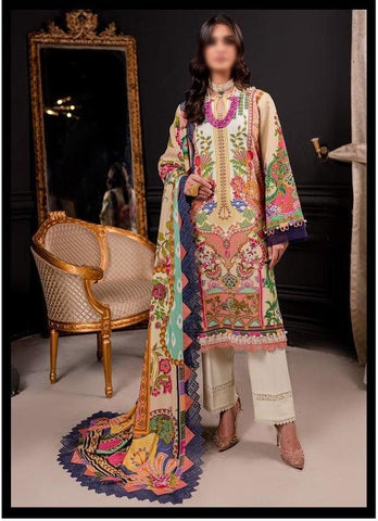 Firdous Linen Print With Linen Dupatta Un-Stitched 3 Piece D-20377 B