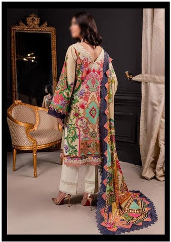 Firdous Linen Print With Linen Dupatta Un-Stitched 3 Piece D-20377 B