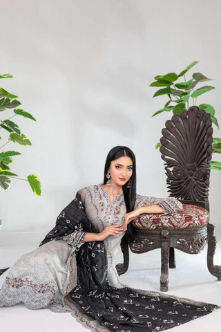 Teyana by Tawakkal Fabrics | Embroidered Digital Printed Lawn 3 Piece Unstitched Suit D-3