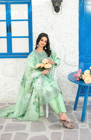 Parizah by Tawakkal | Embroidered Lawn 3 Piece Unstitched Suit D-7