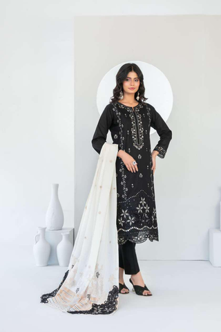 Abdar by Tawakkal | Embroidered Lawn 3 Piece Unstitched Suit D-8