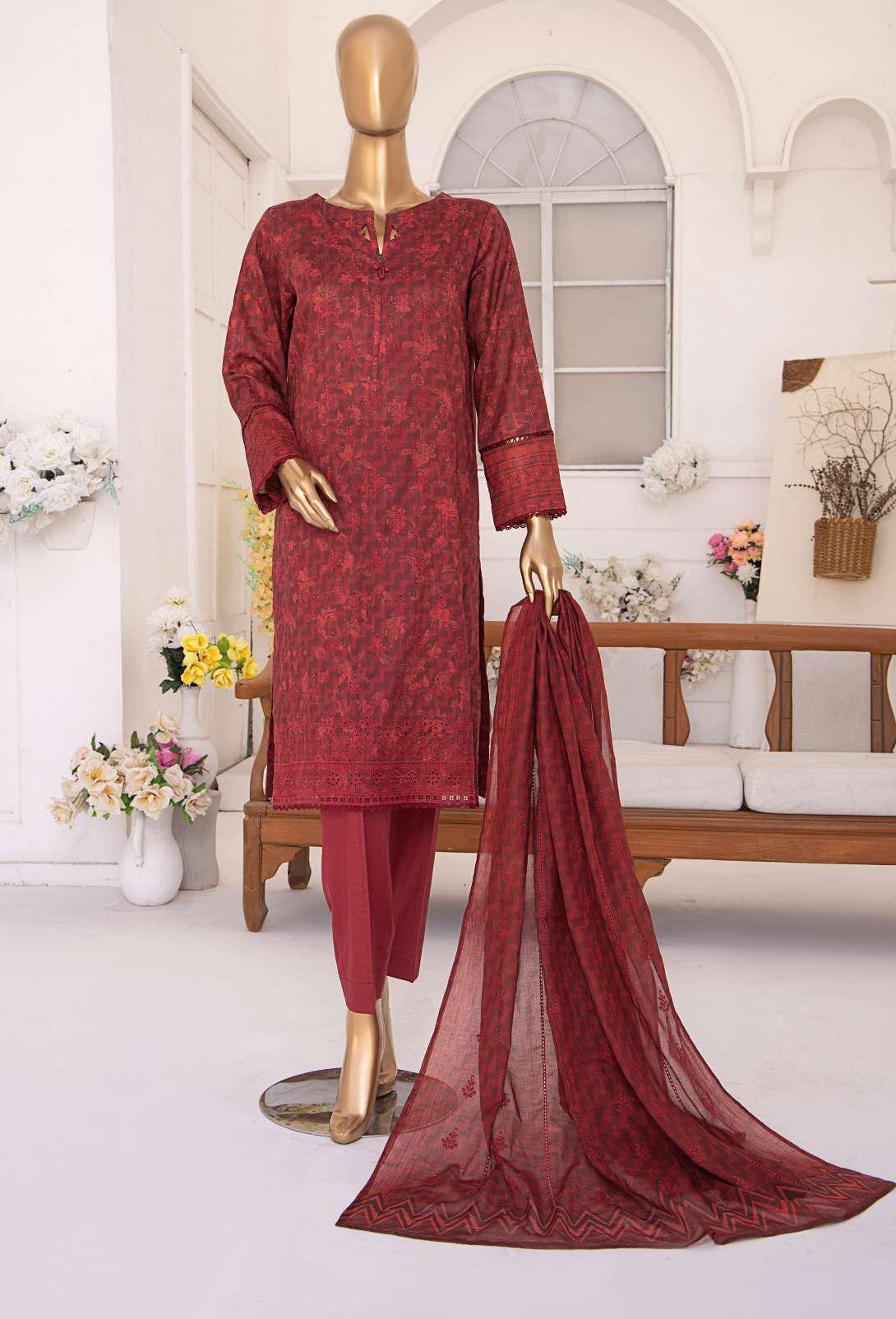 Elite V2 by HZ Textiles EmbLawn Unstitched 3 Piece Suit  D-214