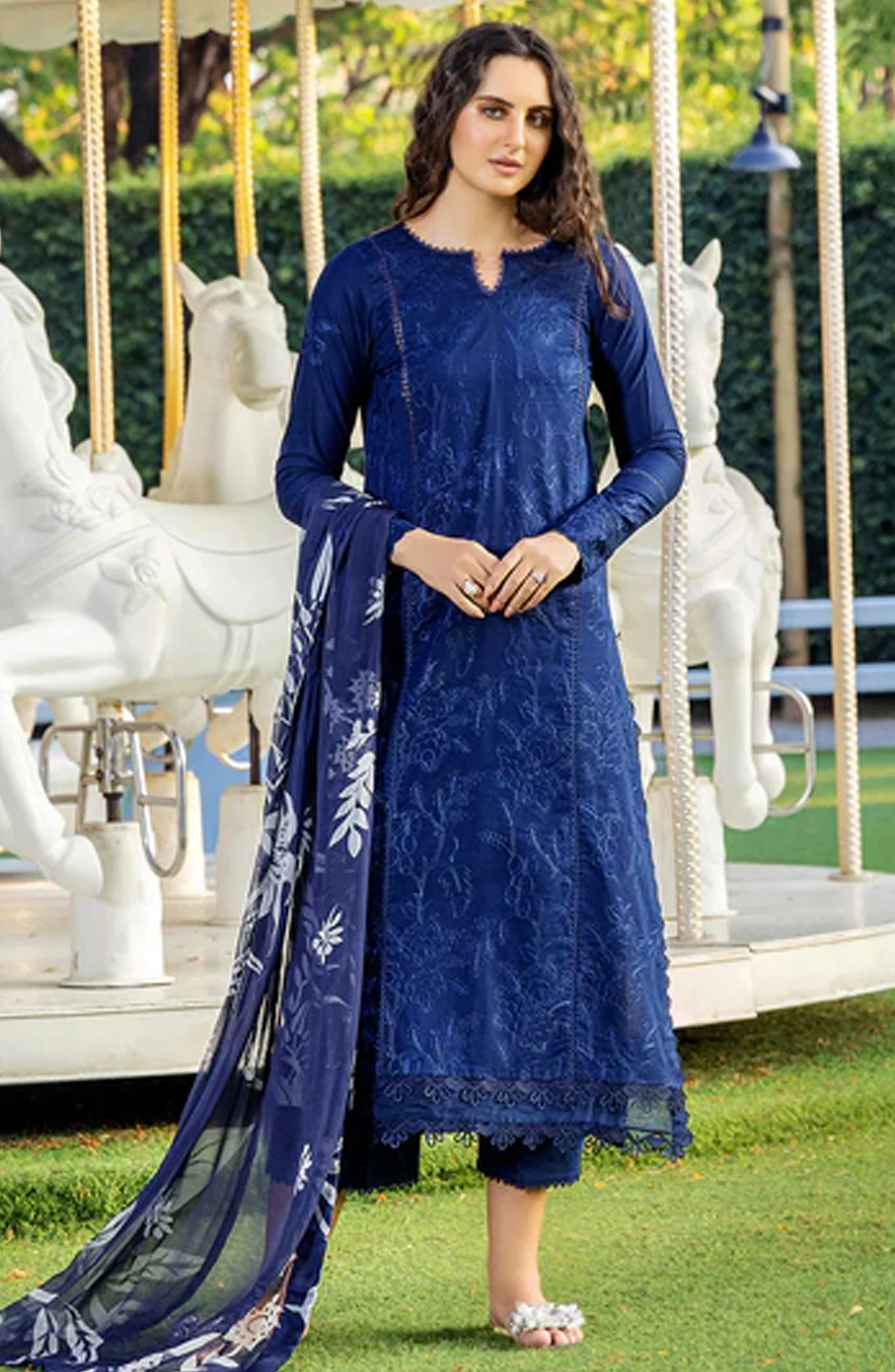 Sole by Sanam Saeed | Embroidered Lawn 3 Piece Unstitched Suit D-8