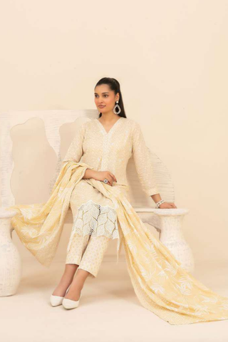 Marin by Tawakkal Fabrics | Embroidered Printed Lawn 3 Piece Unstitched Suit D-9