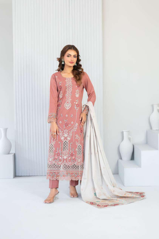 Abdar by Tawakkal | Embroidered Lawn 3 Piece Unstitched Suit D-9
