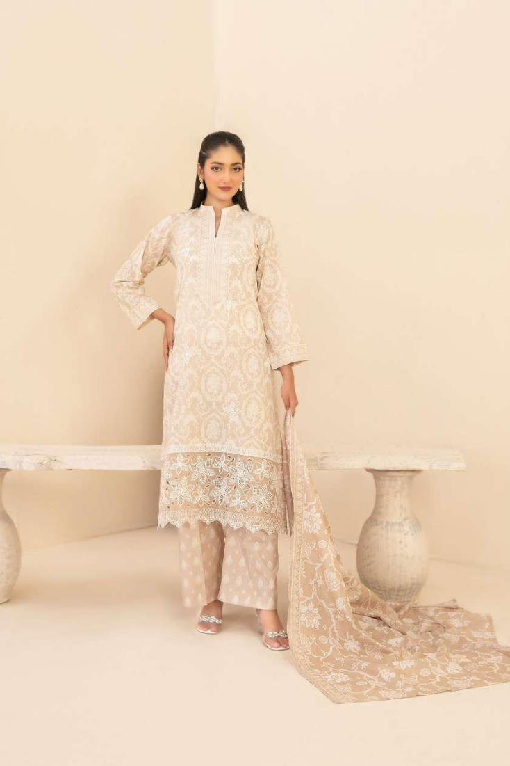 Marin by Tawakkal Fabrics | Embroidered Printed Lawn 3 Piece Unstitched Suit D-10