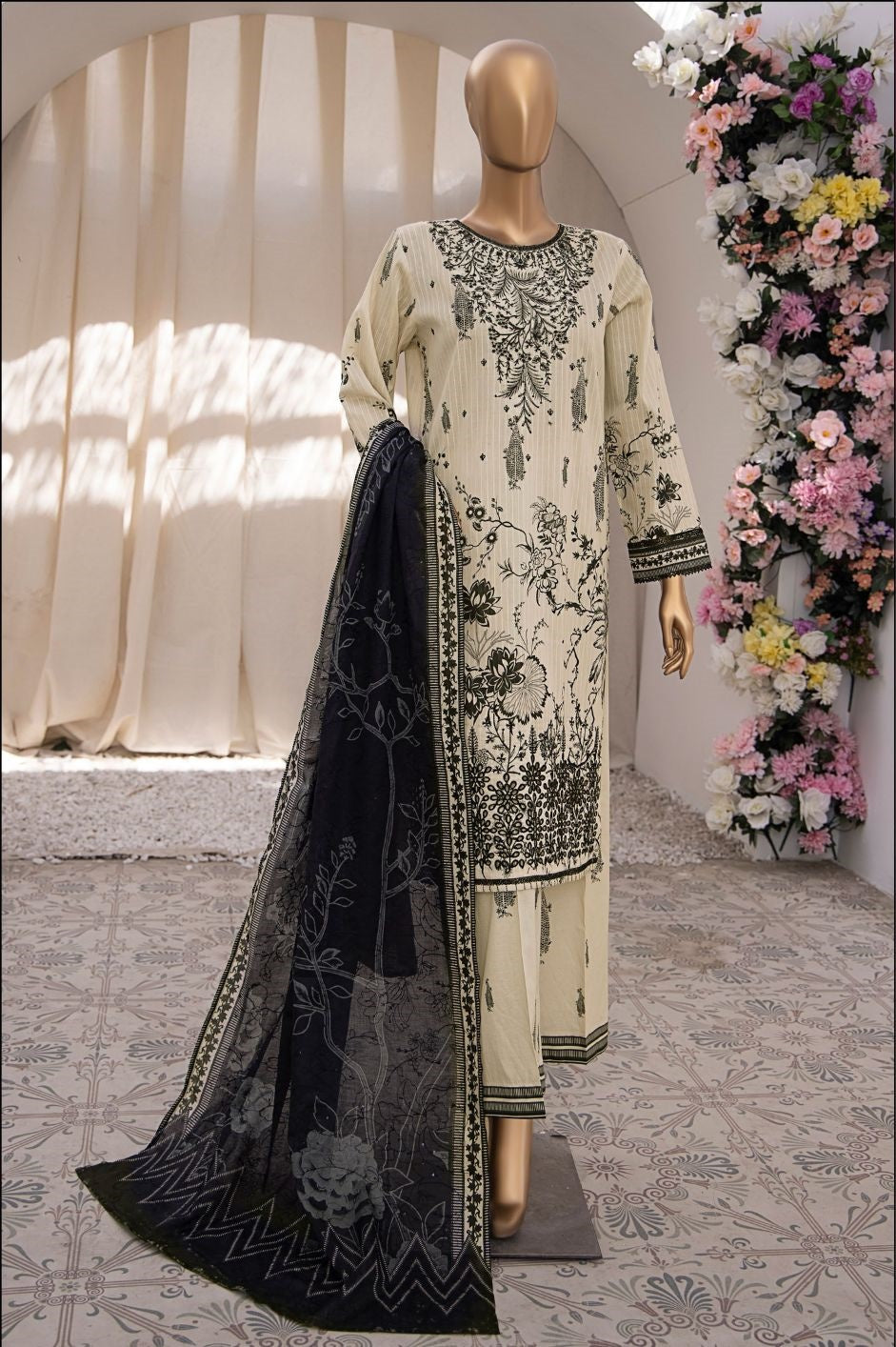 Nayab Vol 02 by HZ Textile Emb Lawn Unstitched 3 Piece- 10 Summer Collection