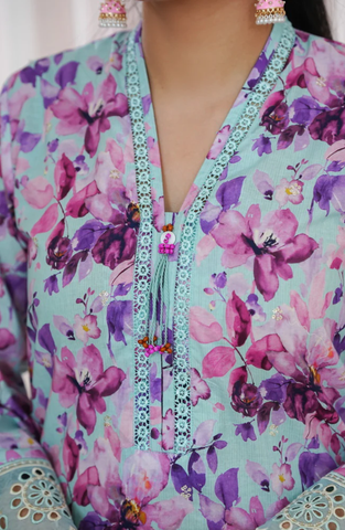 AIRA by Aizal | Festive Embroidered & Printed Lawn 2 Piece Stitched Suit D-3