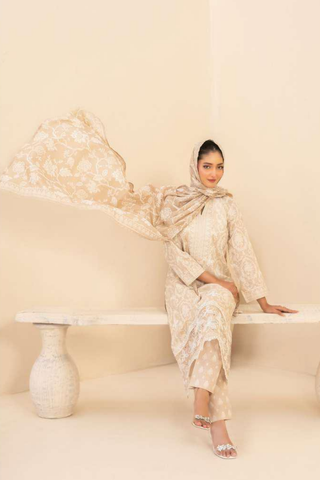Marin by Tawakkal Fabrics | Embroidered Printed Lawn 3 Piece Unstitched Suit D-10