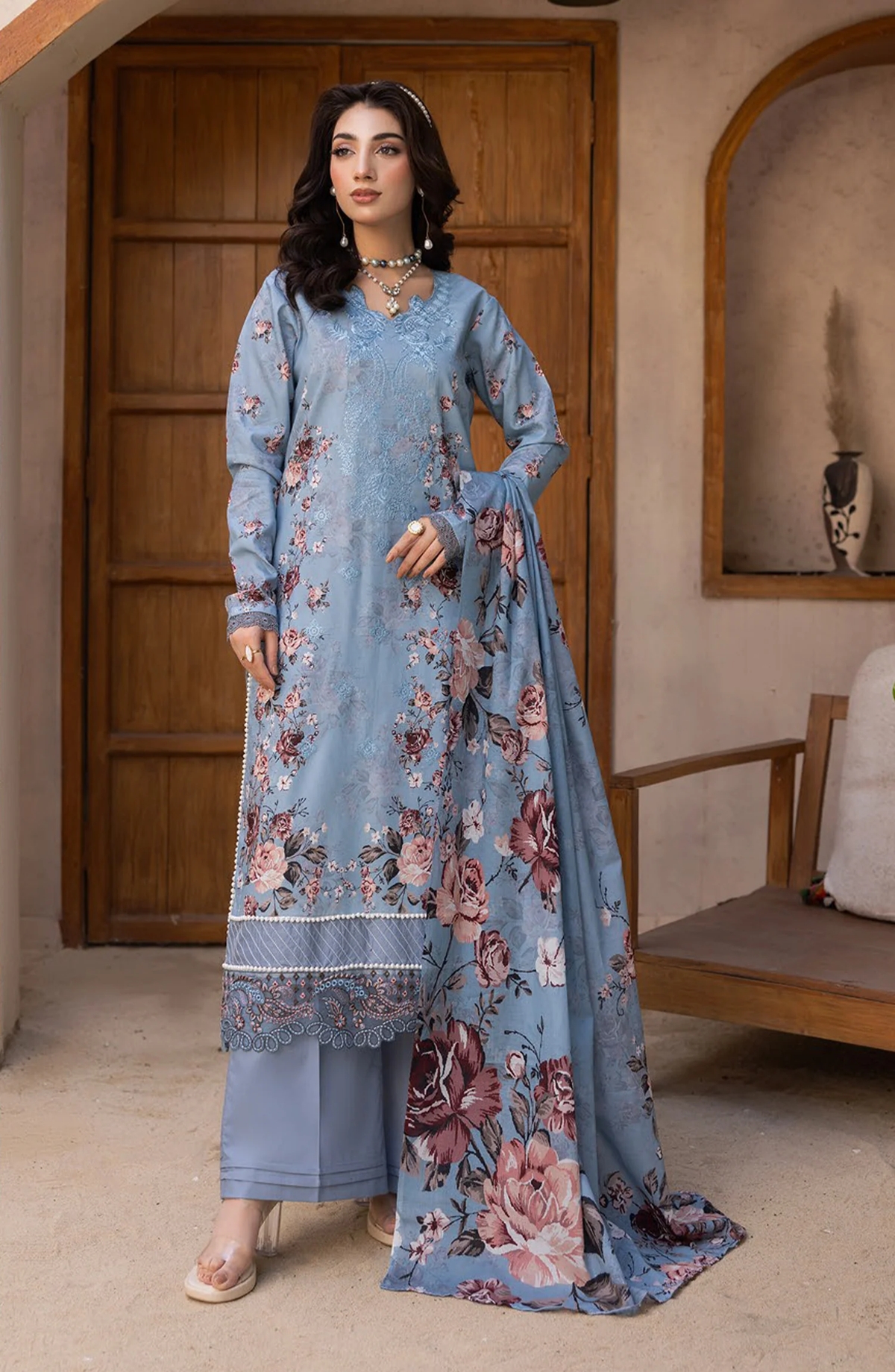 Coco by Panache | Embroidered Lawn 3 Piece Unstitched Suit D-9