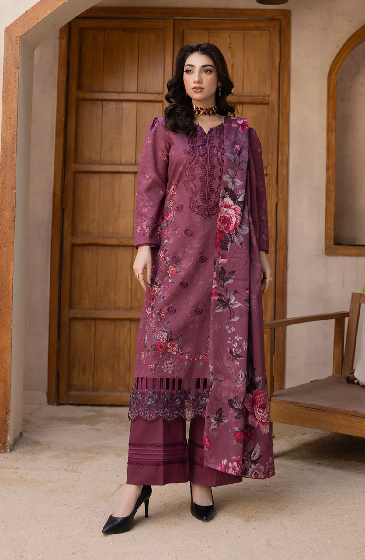 Coco by Panache | Embroidered Lawn 3 Piece Unstitched Suit D-10