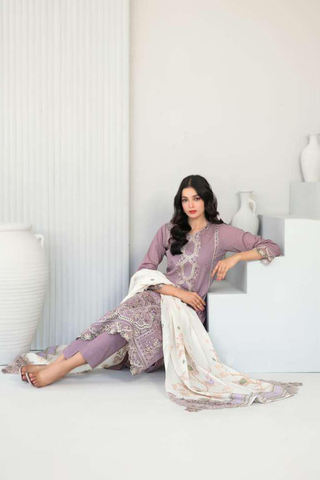 Abdar by Tawakkal | Embroidered Lawn 3 Piece Unstitched Suit D-10